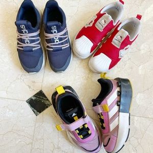 Adidas girls bundle 3 sneaker shoes Lego hello kitty